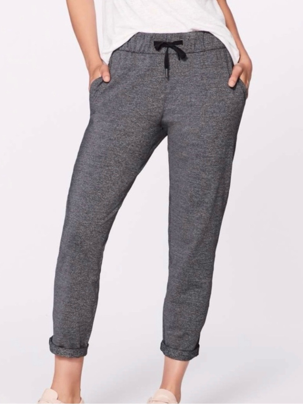 Lululemon On The Fly Pant *28" Heathered Black Size 6